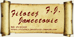 Filotej Jančetović vizit kartica